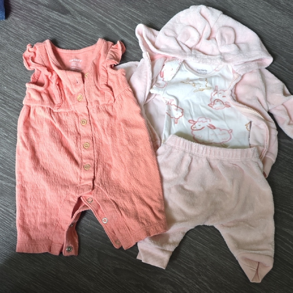 Carter's Pink Bodysuit One Piece with Ruffle Details